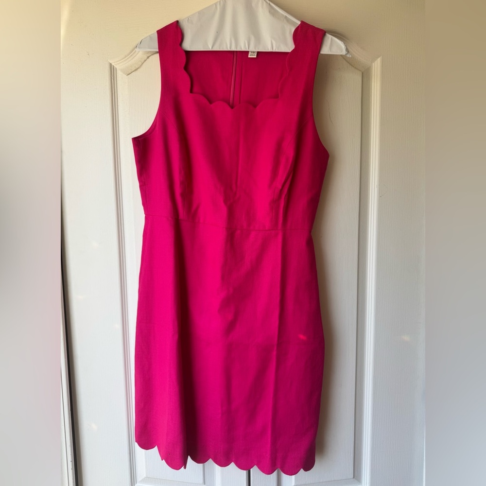 J. Crew Vibrant Pink Scalloped Dress